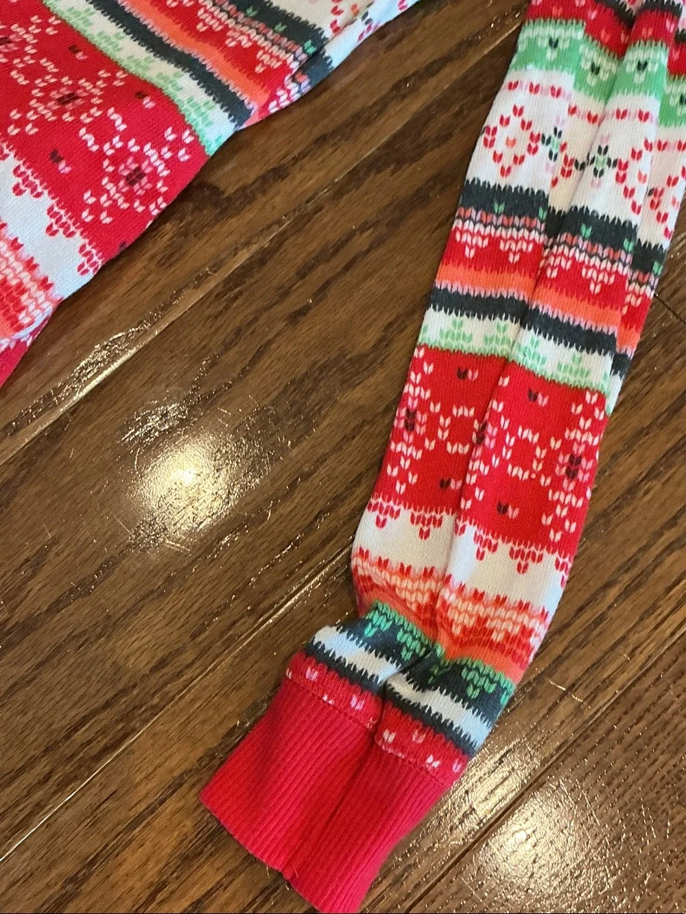 Children's Red Holiday Stripe Footed One-Piece Pajama